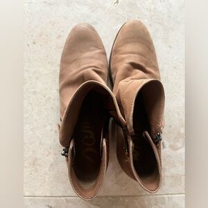Sam Edelman Ankle Boots Booties Shoes Brown Casual Work EUC W6.5 Wedge Leather